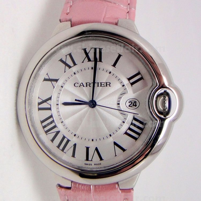 Ballon Bleu Pink Leather Watch Cartir Fake Best